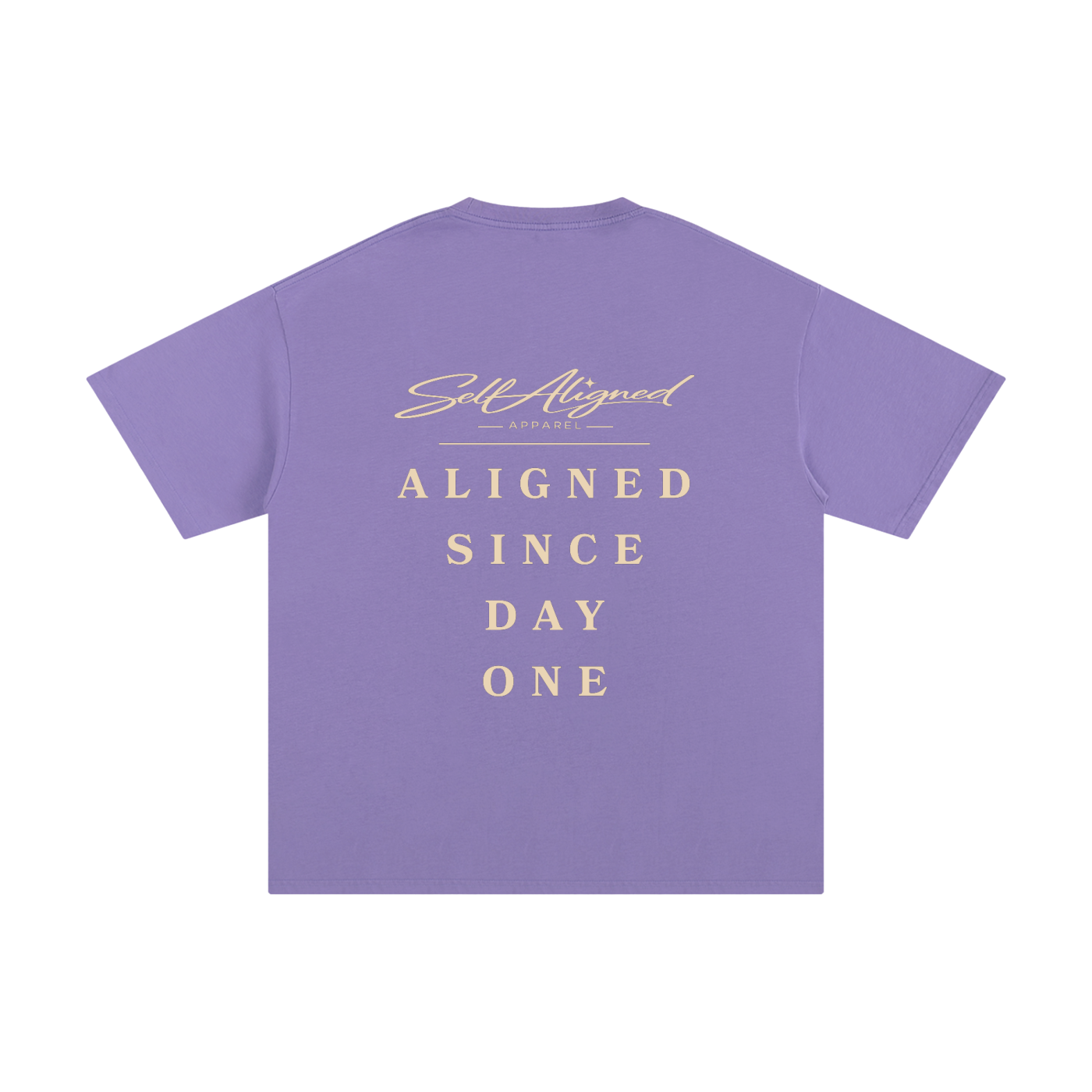 Self Aligned Apparel,Aligned Since Day One,Minimal Script Logo,Unisex Cotton Tee,Pure Cotton T-Shirt,Premium Everyday Tee,Minimalist Streetwear,Intentional Apparel,Logo Graphic Tee,Statement T-Shirt