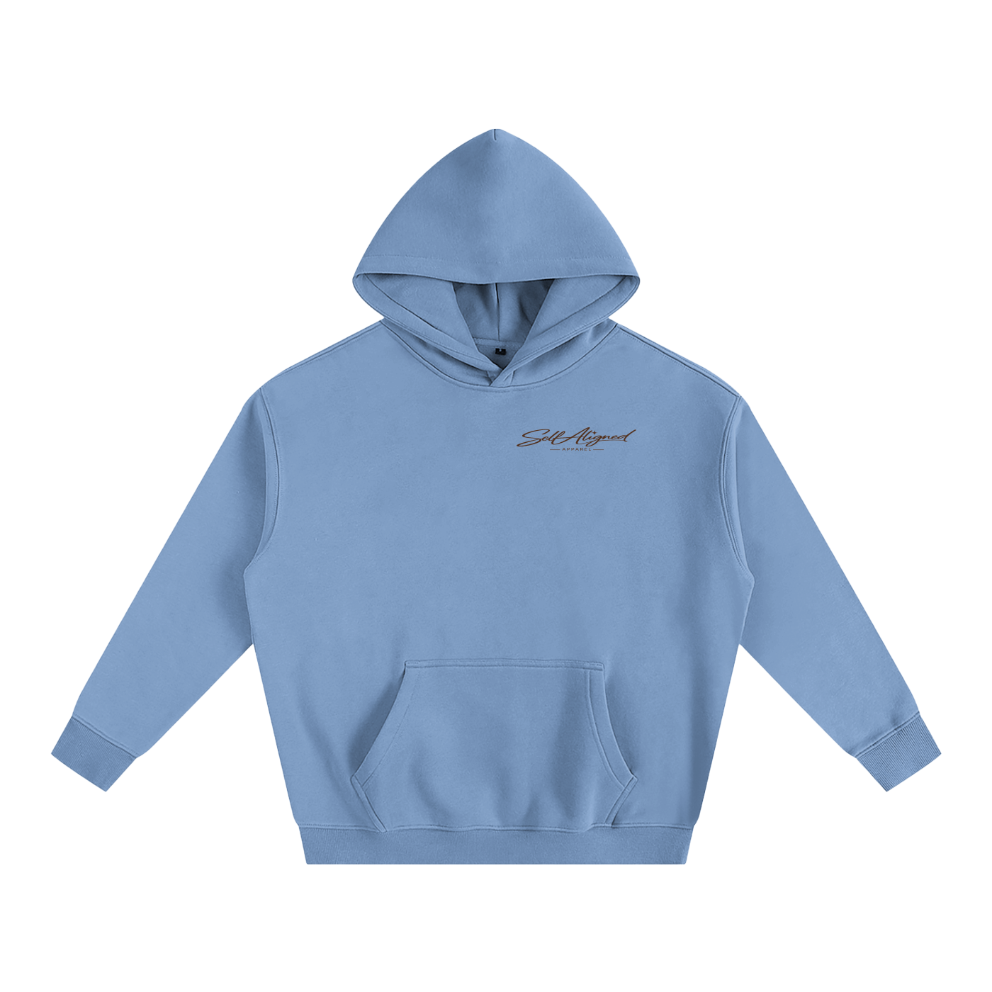 Listening to Myself First Hoodie — Brown Graphic - Front - Medium Blue