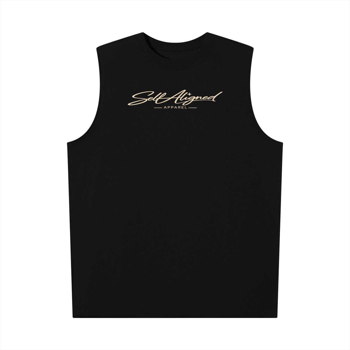 Self Aligned Script Cotton Tank Top - front view