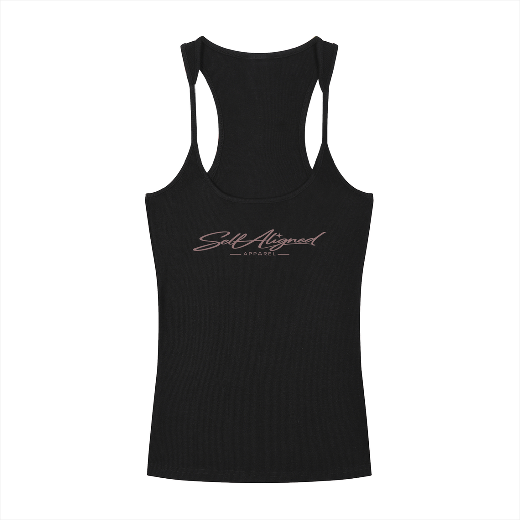 Self Aligned,Minimal Script Logo,Ribbed Tank Top,Racerback Tank,Slim Fit Tank Top,Women’s Essentials,Everyday Basics,Lifestyle Apparel,Elevated Essentials,Intentional Living