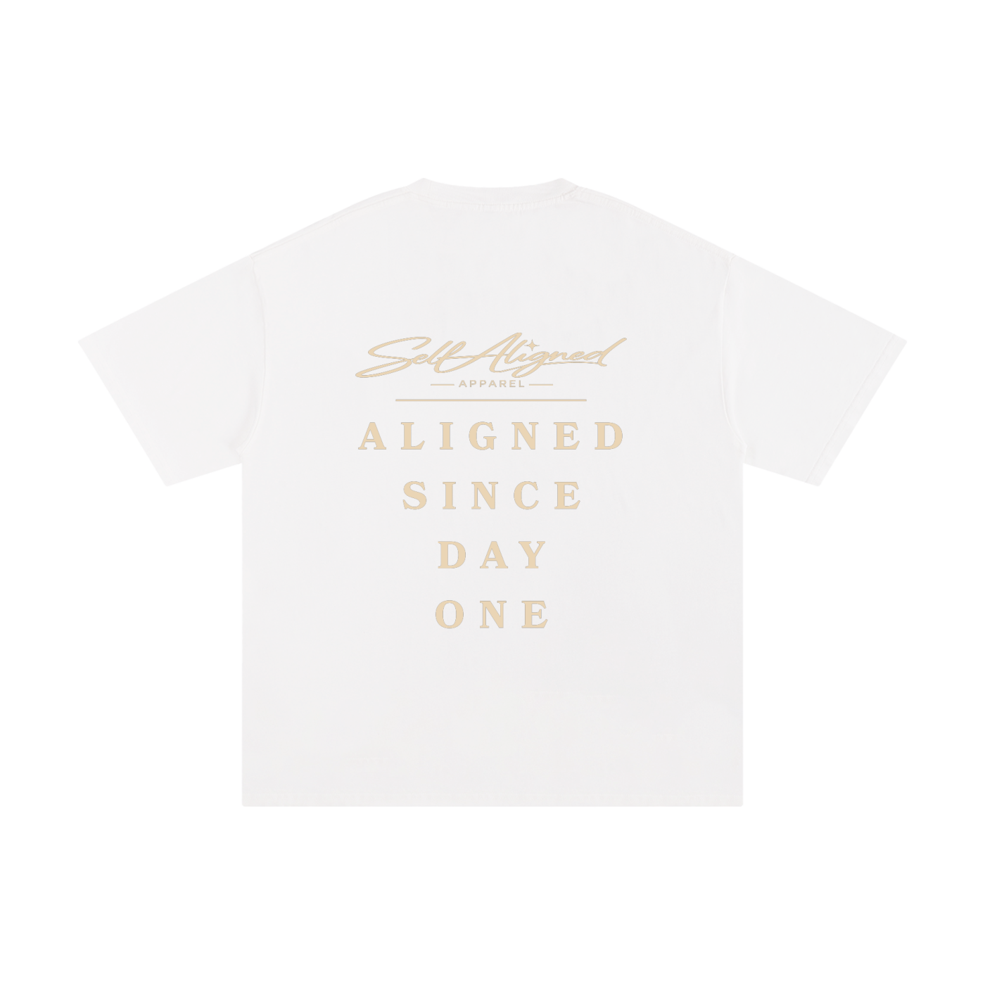 Self Aligned Apparel,Aligned Since Day One,Minimal Script Logo,Unisex Cotton Tee,Pure Cotton T-Shirt,Premium Everyday Tee,Minimalist Streetwear,Intentional Apparel,Logo Graphic Tee,Statement T-Shirt