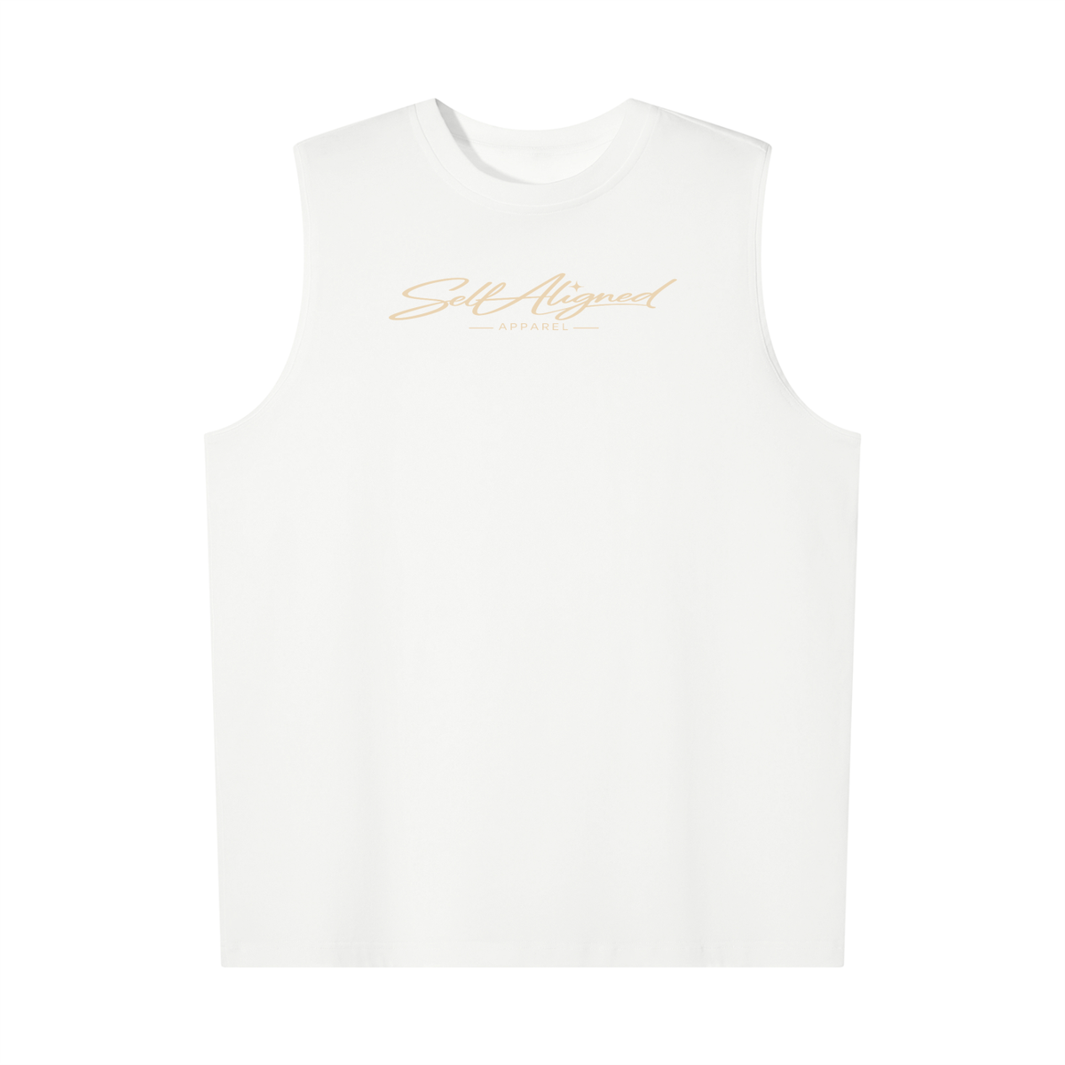 Self Aligned Script Cotton Tank Top - front view