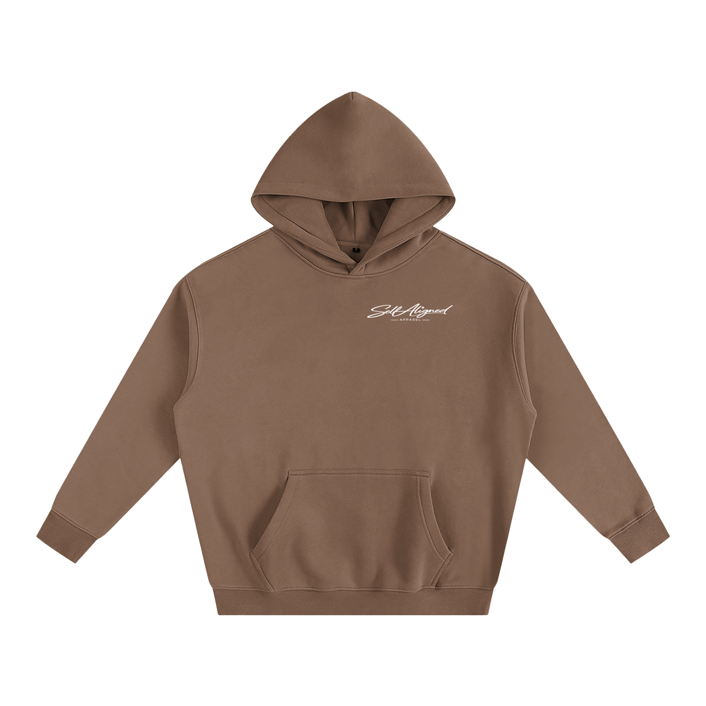 Listening to Myself First Hoodie — White Graphic - Front - Brown