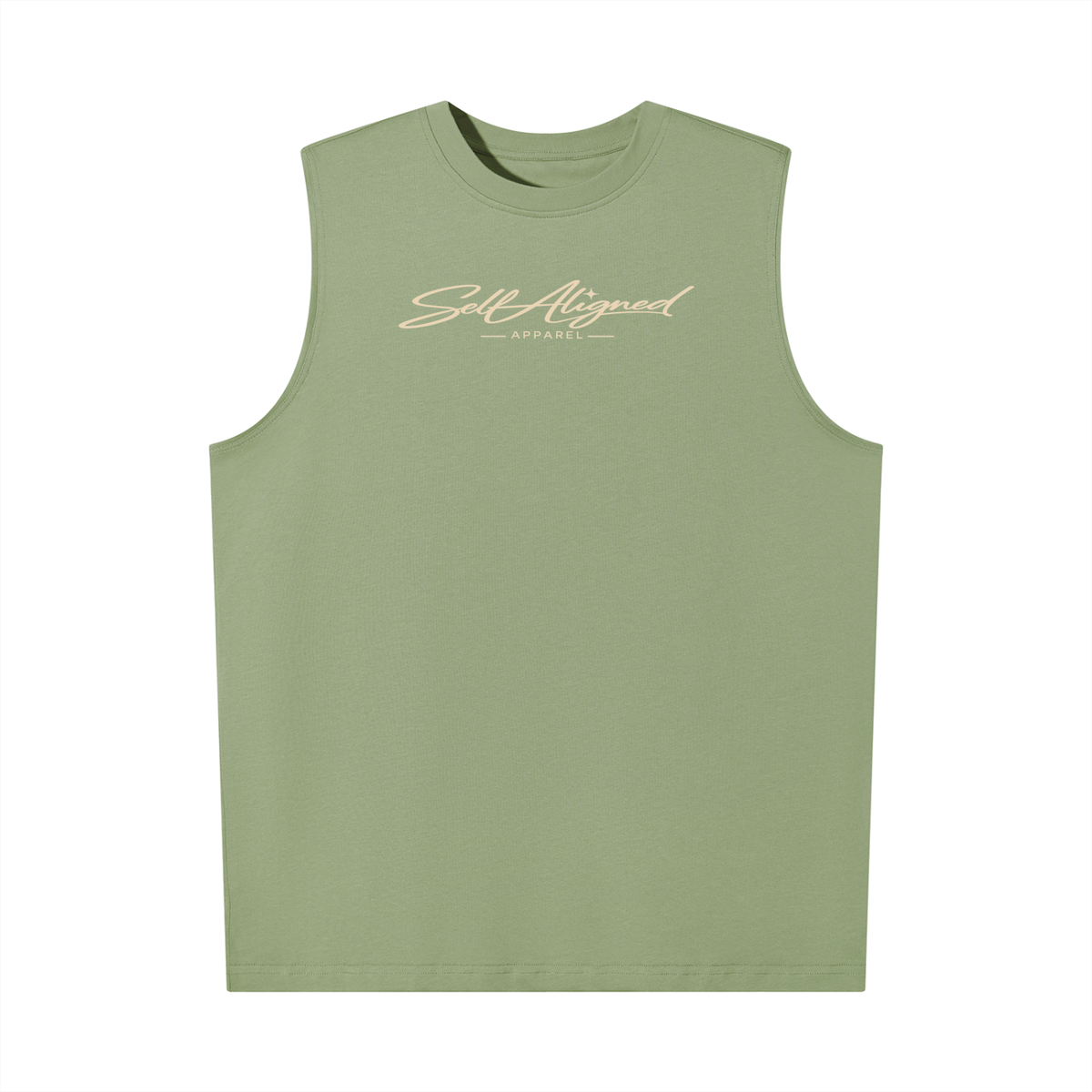 Self Aligned Script Cotton Tank Top - front view