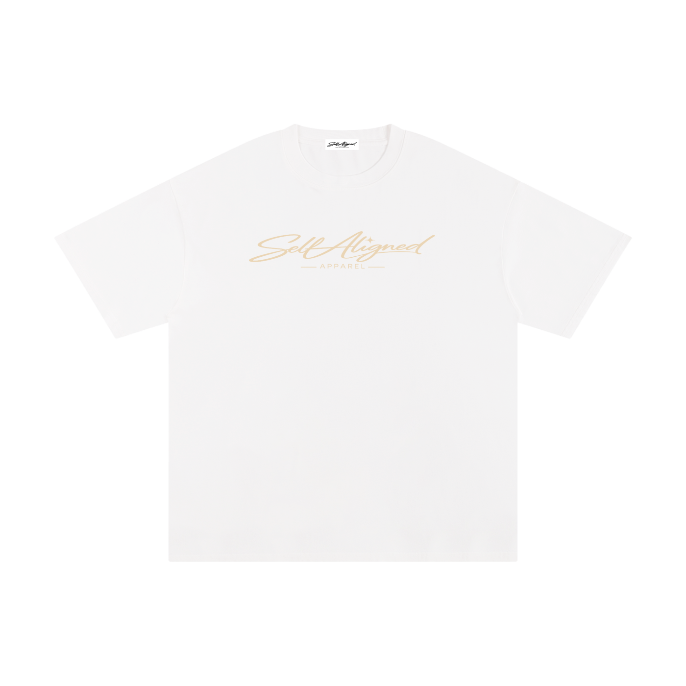 Self Aligned Apparel,Aligned Since Day One,Minimal Script Logo,Unisex Cotton Tee,Pure Cotton T-Shirt,Premium Everyday Tee,Minimalist Streetwear,Intentional Apparel,Logo Graphic Tee,Statement T-Shirt