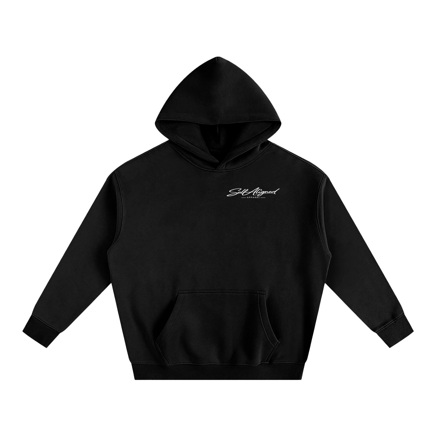 Listening to Myself First Hoodie — White Graphic - Front - Black 