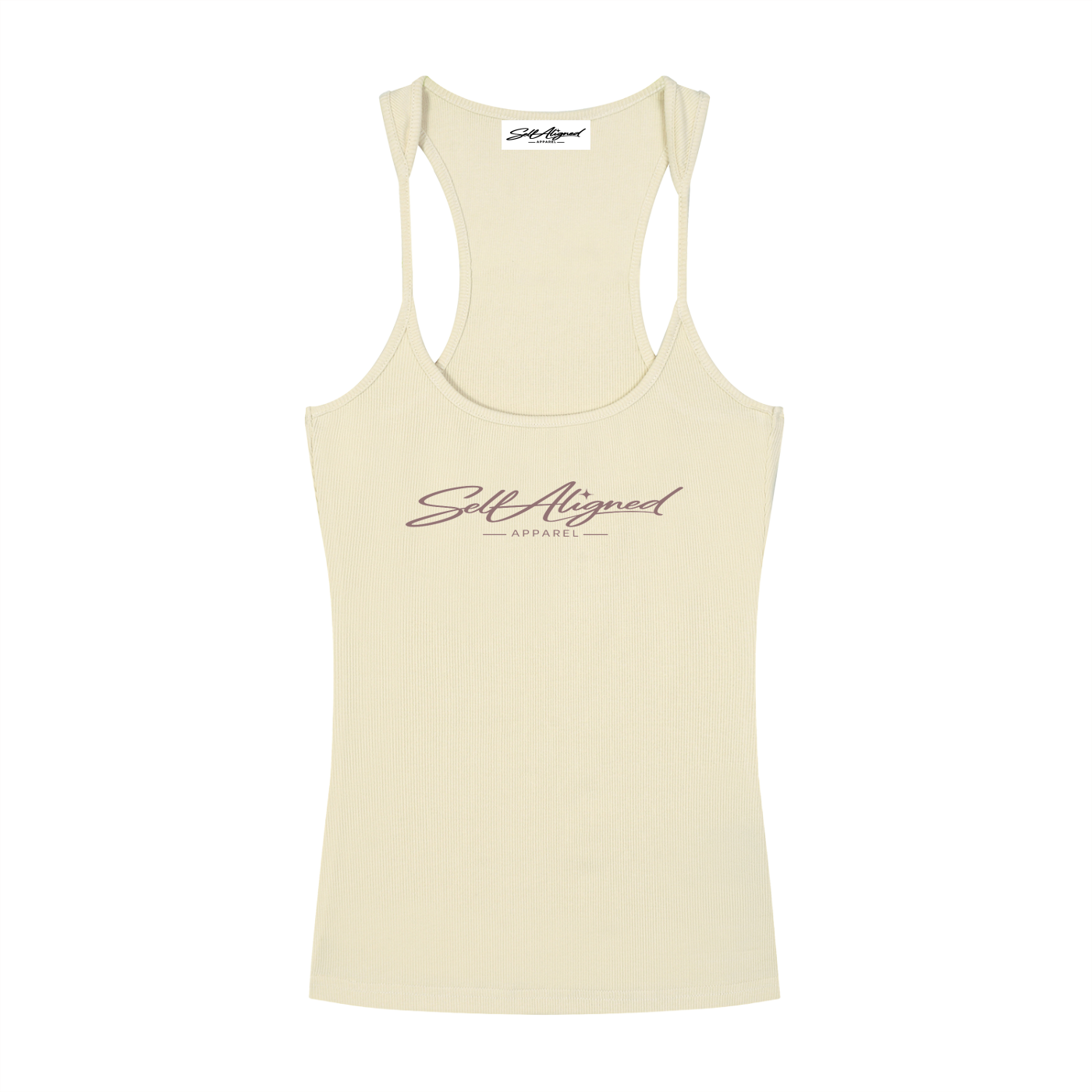 Self Aligned Ribbed Racerback Tank - Front - Apricot