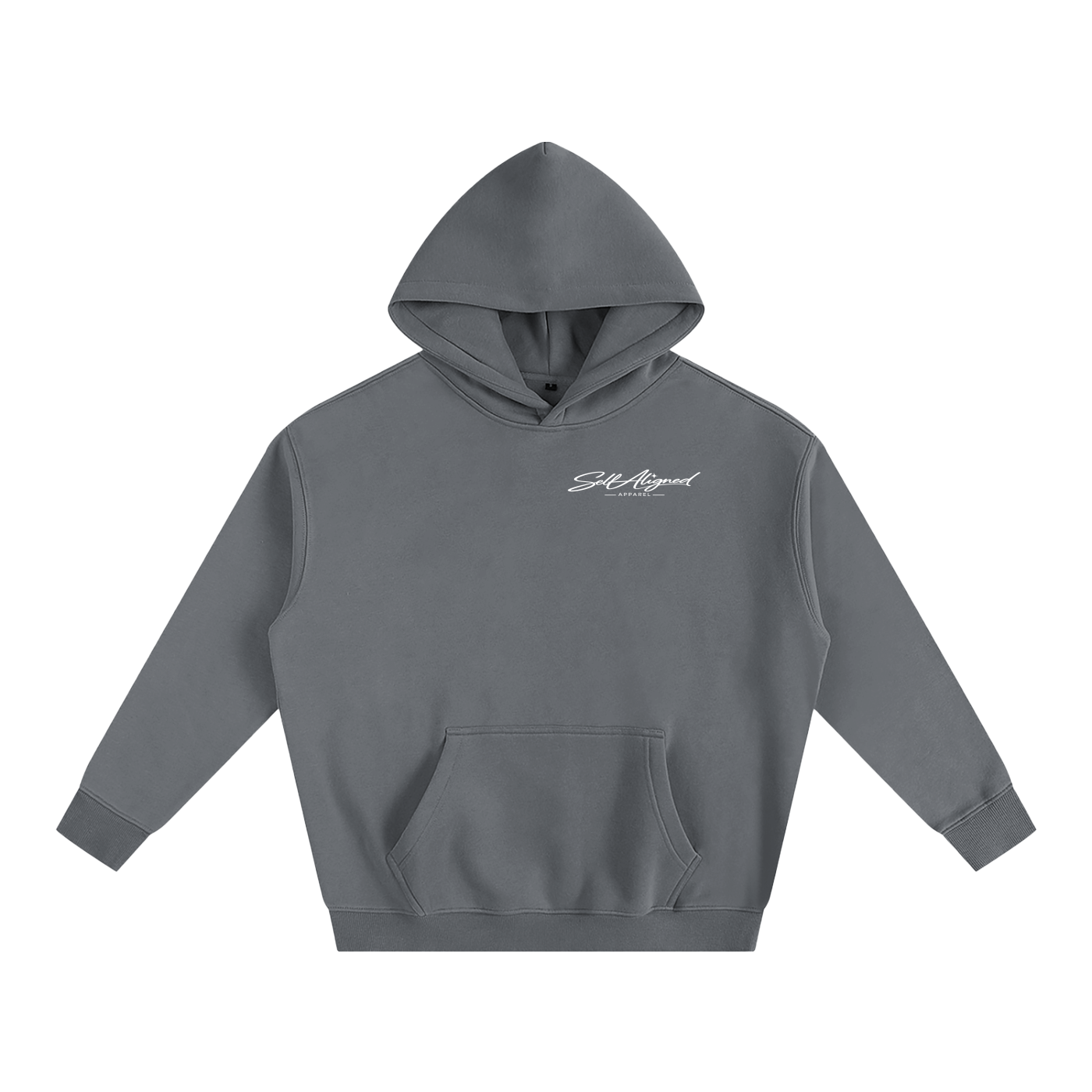 Listening to Myself First Hoodie — White Graphic - Front - Gray