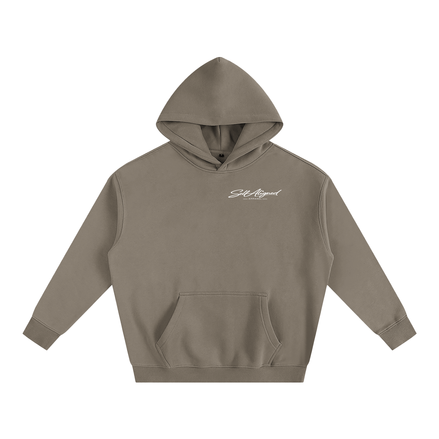 Listening to Myself First Hoodie — White Graphic - Front - Gray Coffee