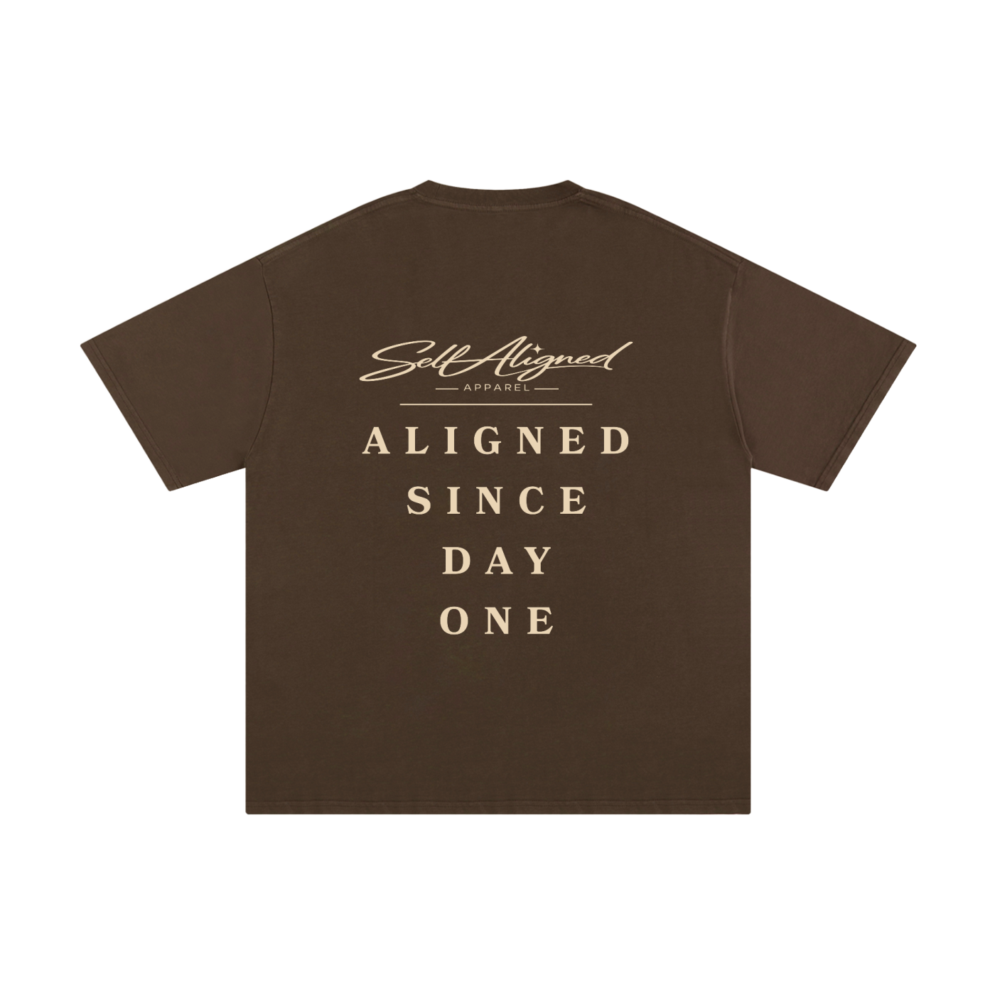 Self Aligned Apparel,Aligned Since Day One,Minimal Script Logo,Unisex Cotton Tee,Pure Cotton T-Shirt,Premium Everyday Tee,Minimalist Streetwear,Intentional Apparel,Logo Graphic Tee,Statement T-Shirt
