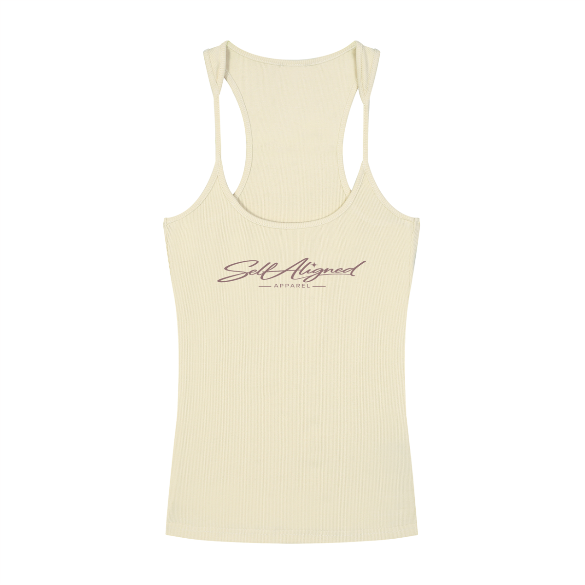 Self Aligned,Minimal Script Logo,Ribbed Tank Top,Racerback Tank,Slim Fit Tank Top,Women’s Essentials,Everyday Basics,Lifestyle Apparel,Elevated Essentials,Intentional Living