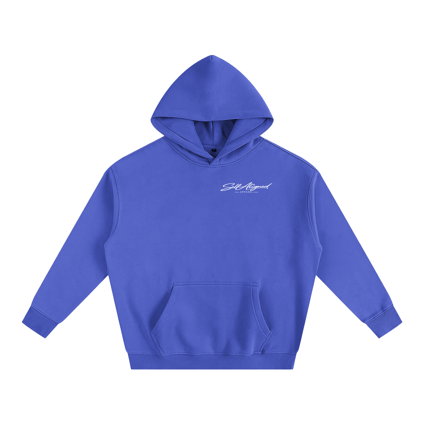 Listening to Myself First Hoodie — White Graphic - Front - Klein Blue