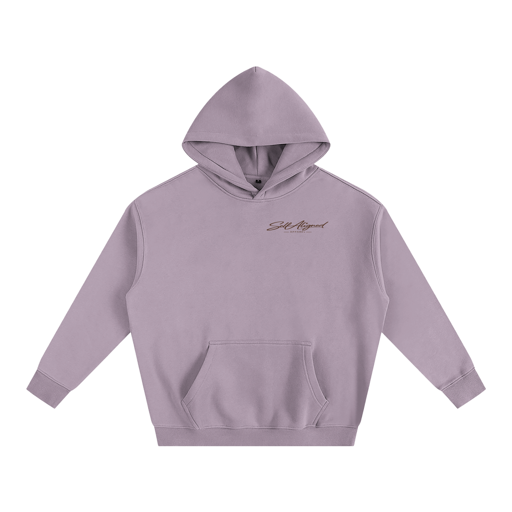 Listening to Myself First Hoodie — Brown Graphic - Front - Dark Purple