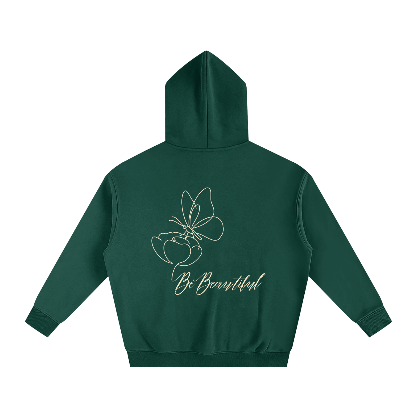 Be Beautiful Butterfly Hoodie - Back - Eden Green
