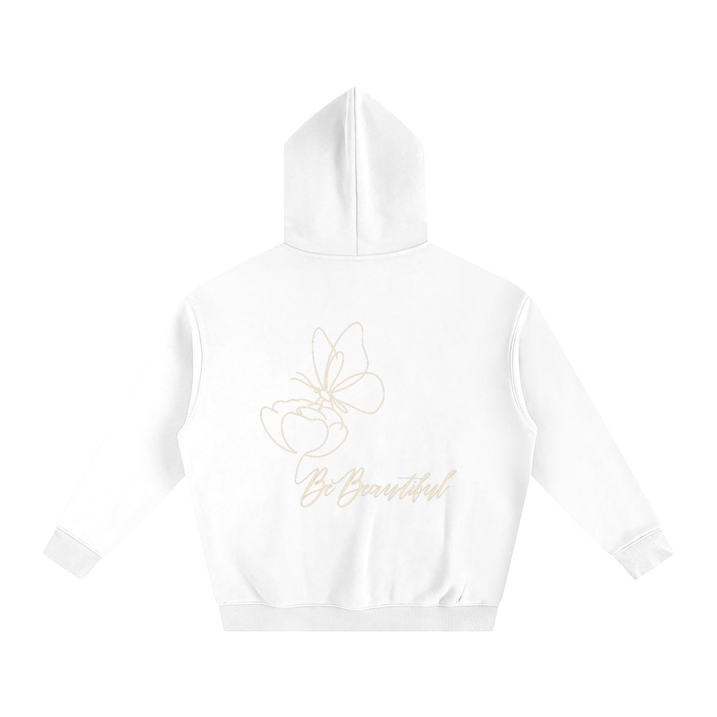 Be Beautiful Butterfly Hoodie - Back - White
