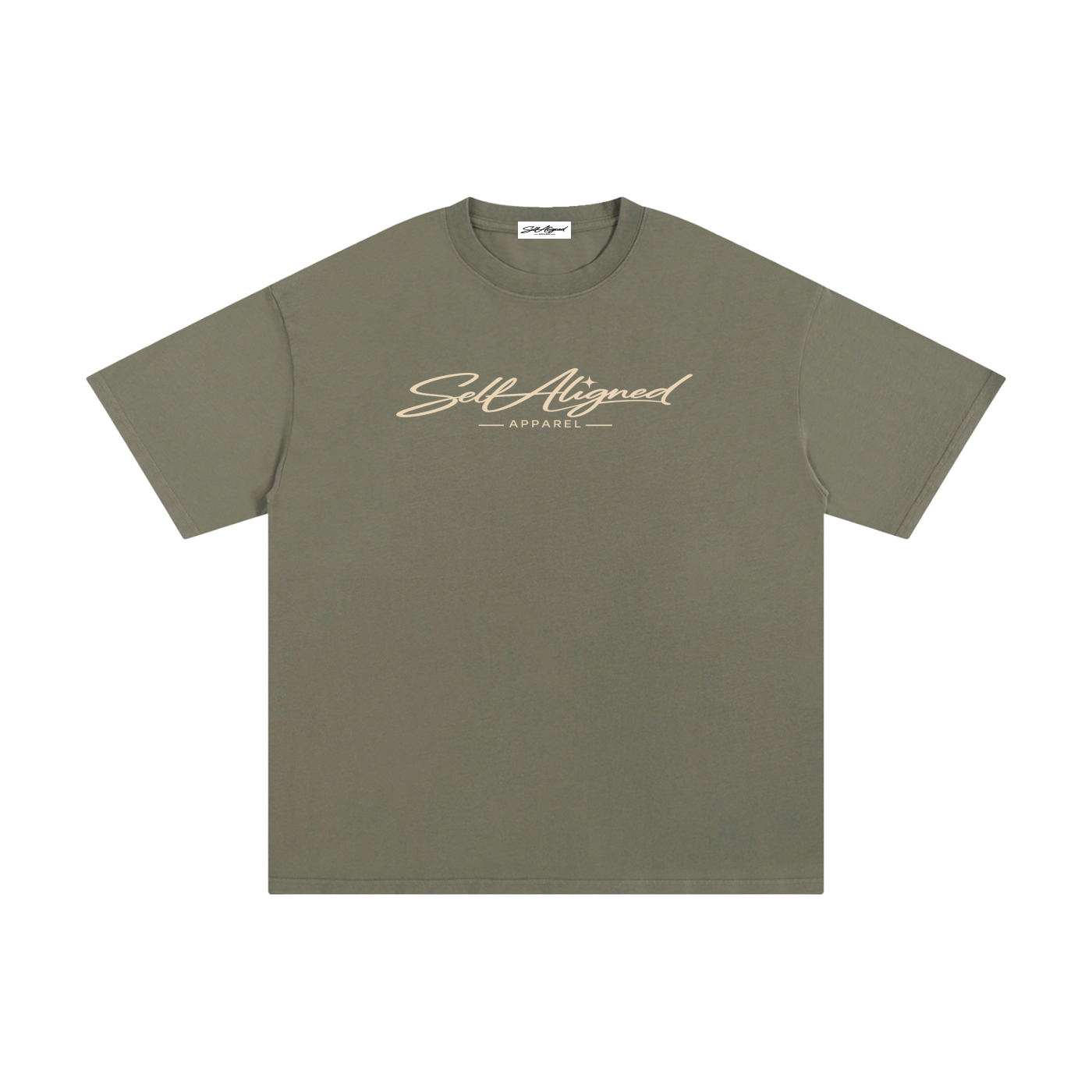 Self Aligned Apparel,Aligned Since Day One,Minimal Script Logo,Unisex Cotton Tee,Pure Cotton T-Shirt,Premium Everyday Tee,Minimalist Streetwear,Intentional Apparel,Logo Graphic Tee,Statement T-Shirt