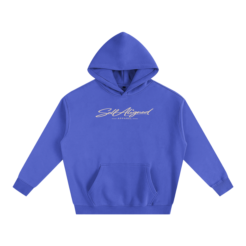 Self Aligned Script Logo Hoodie - Front - Klein Blue