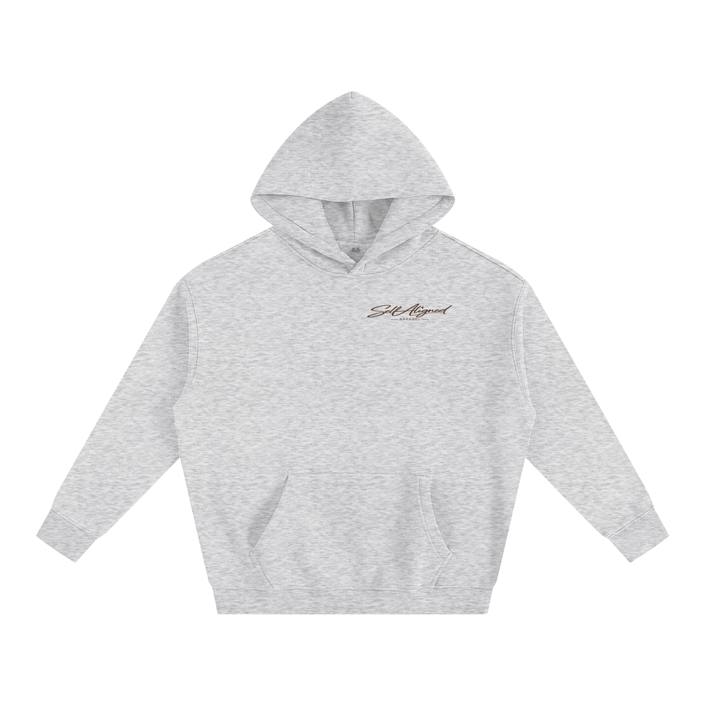 Listening to Myself First Hoodie — Brown Graphic - Front - Flower Gray