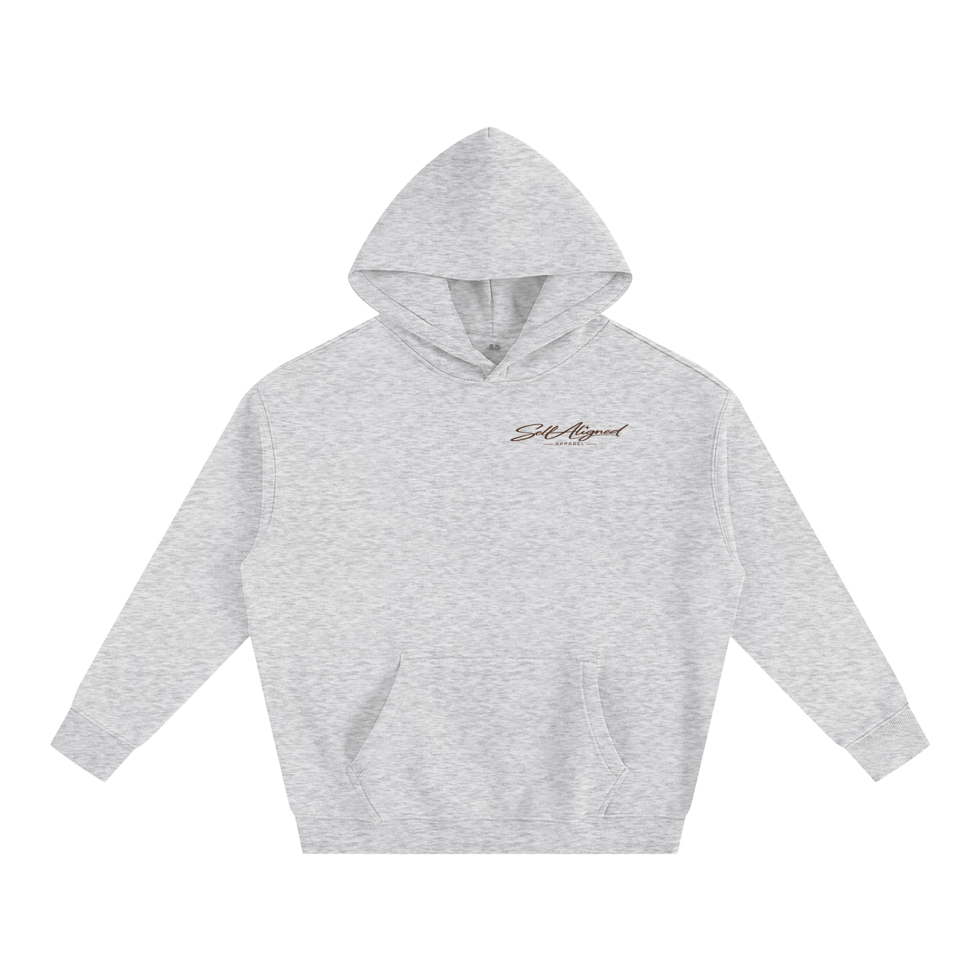 Listening to Myself First Hoodie — Brown Graphic - Front - Flower Gray