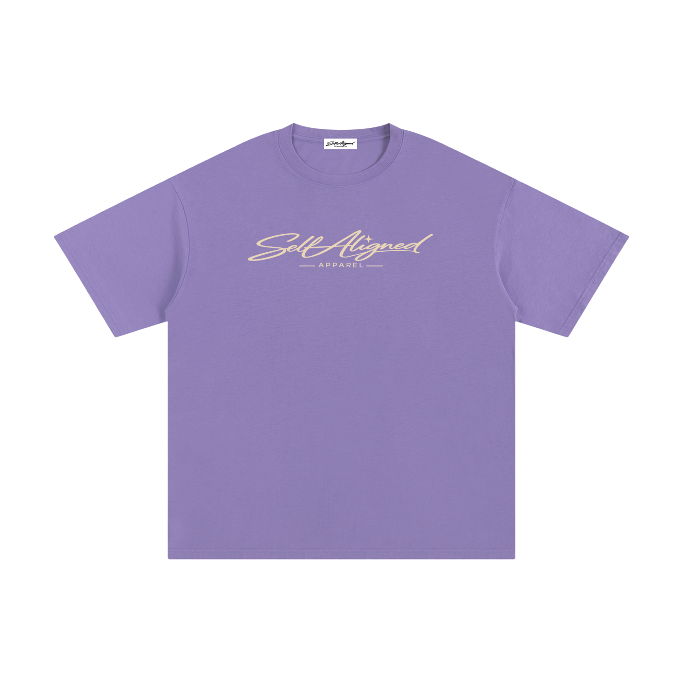 Self Aligned Apparel,Aligned Since Day One,Minimal Script Logo,Unisex Cotton Tee,Pure Cotton T-Shirt,Premium Everyday Tee,Minimalist Streetwear,Intentional Apparel,Logo Graphic Tee,Statement T-Shirt