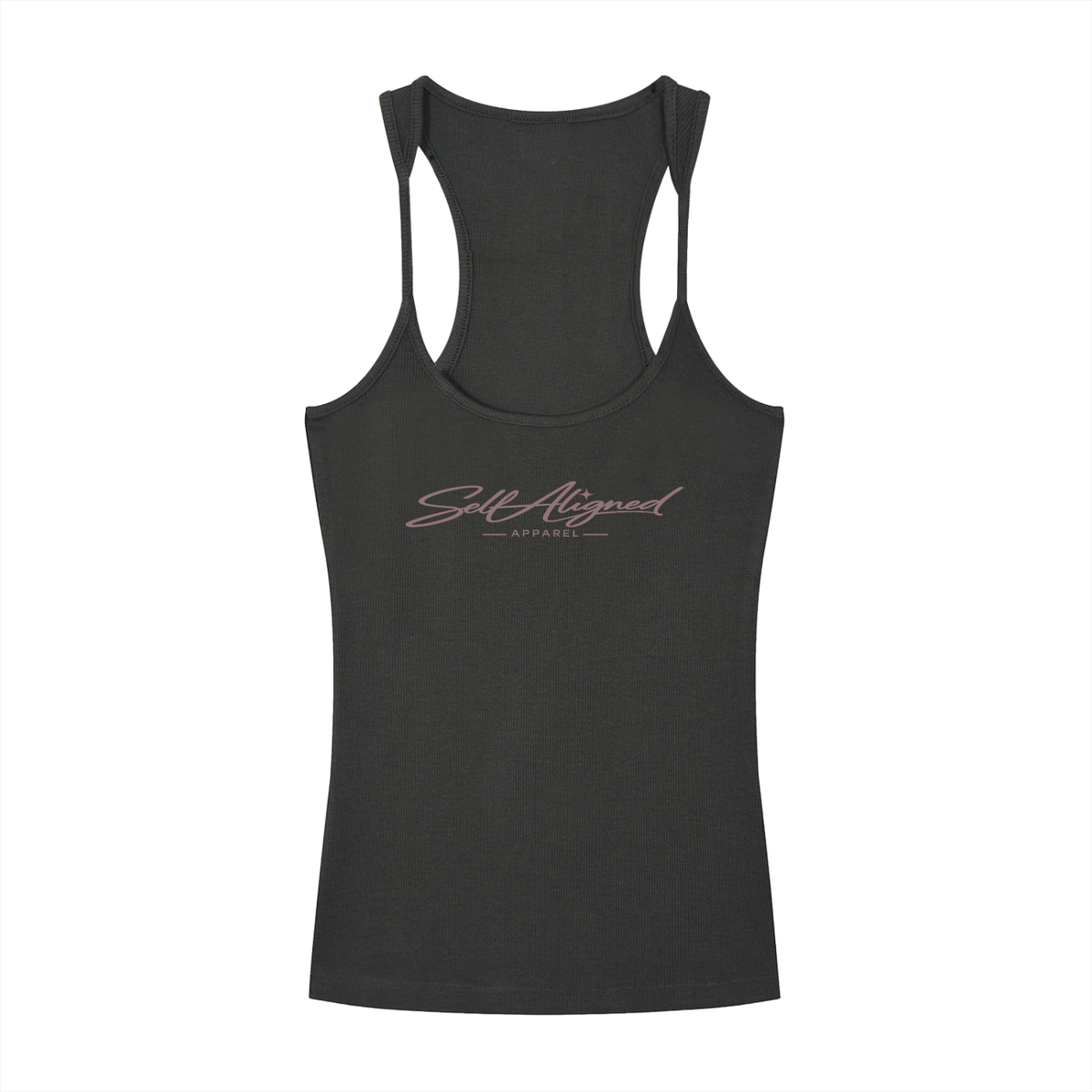 Self Aligned,Minimal Script Logo,Ribbed Tank Top,Racerback Tank,Slim Fit Tank Top,Women’s Essentials,Everyday Basics,Lifestyle Apparel,Elevated Essentials,Intentional Living