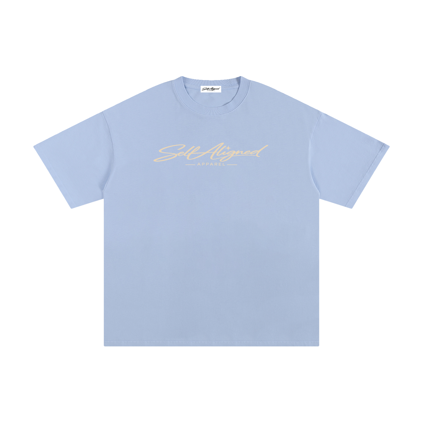 Self Aligned Apparel,Aligned Since Day One,Minimal Script Logo,Unisex Cotton Tee,Pure Cotton T-Shirt,Premium Everyday Tee,Minimalist Streetwear,Intentional Apparel,Logo Graphic Tee,Statement T-Shirt