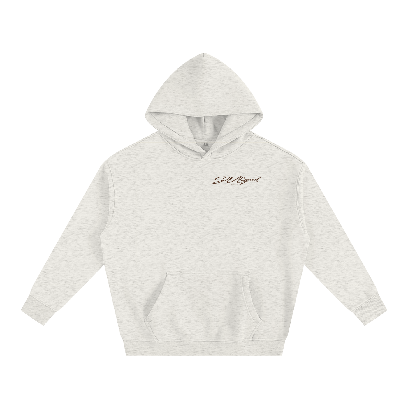 Listening to Myself First Hoodie — Brown Graphic - Front - Oat Gray