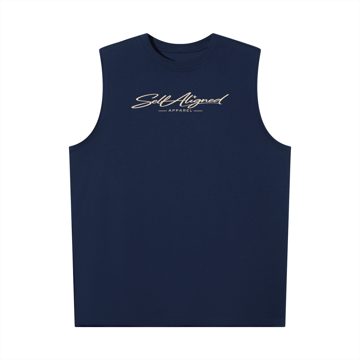 Self Aligned Script Cotton Tank Top - front view