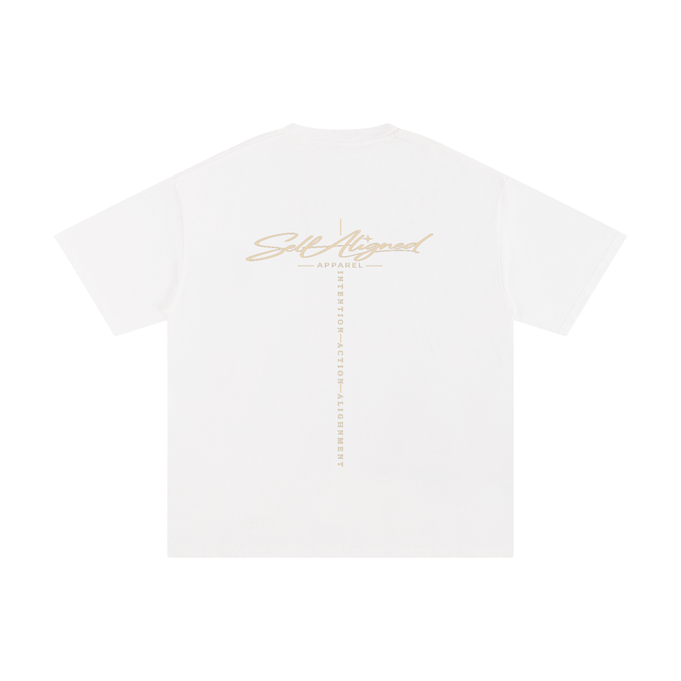 Self Aligned Script Brand Tee - Back - White