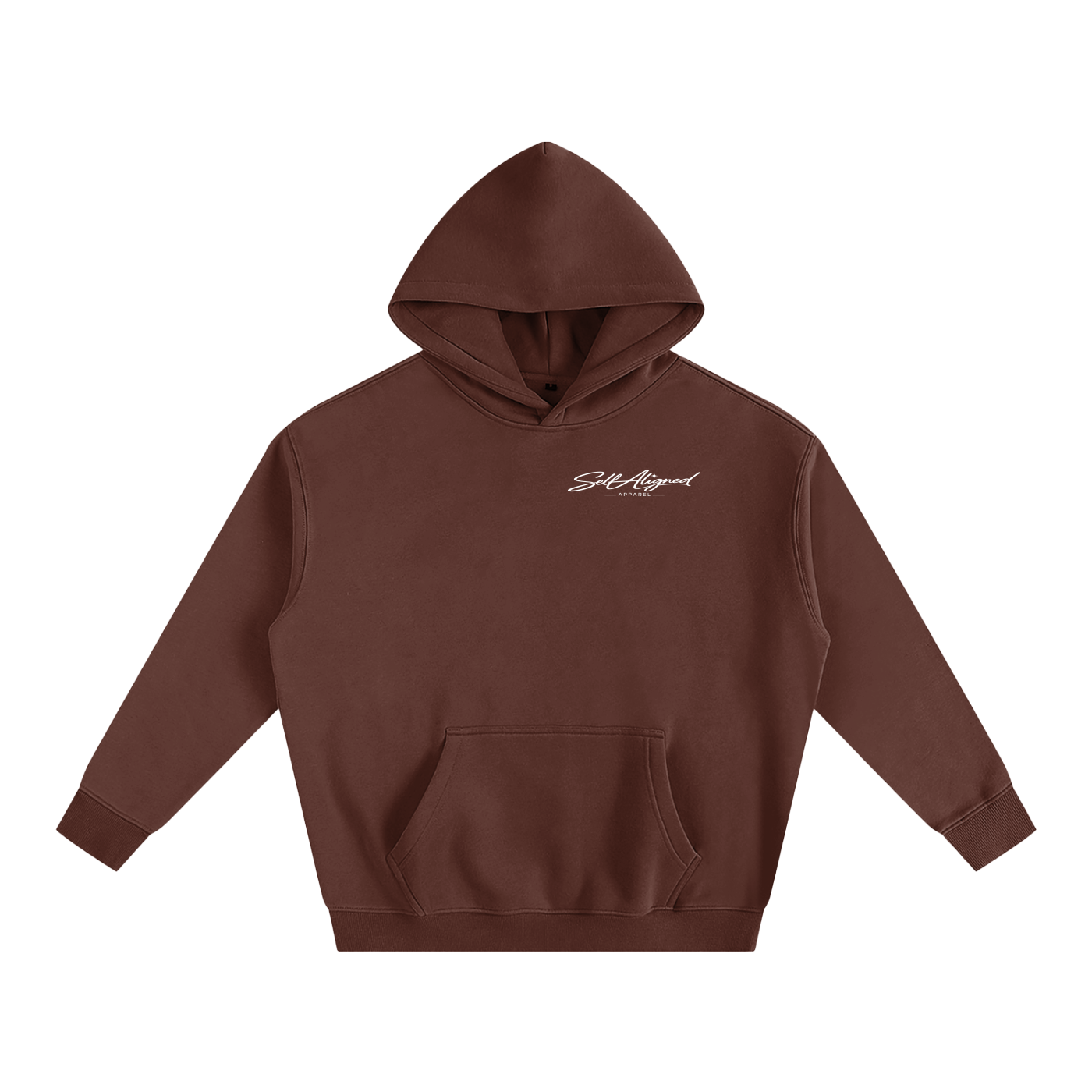 Listening to Myself First Hoodie — White Graphic - Front - Coffee