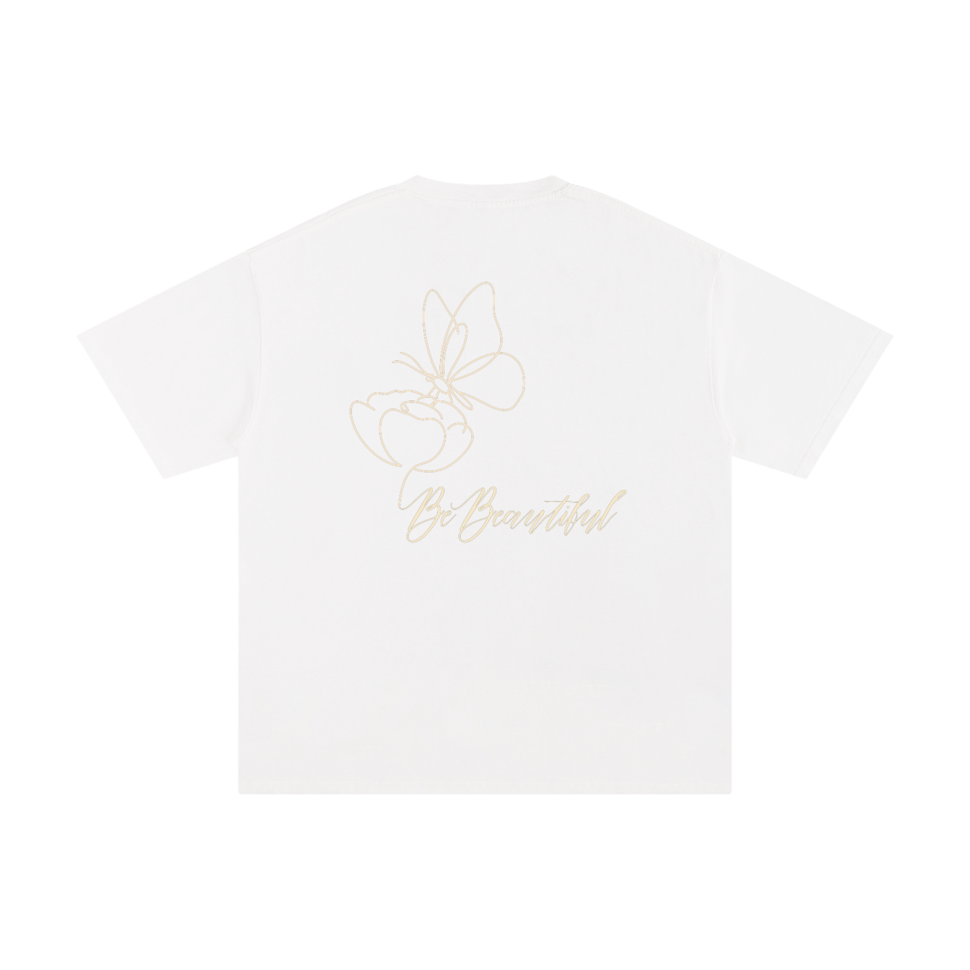 Be Beautiful Butterfly Tee - Back - White