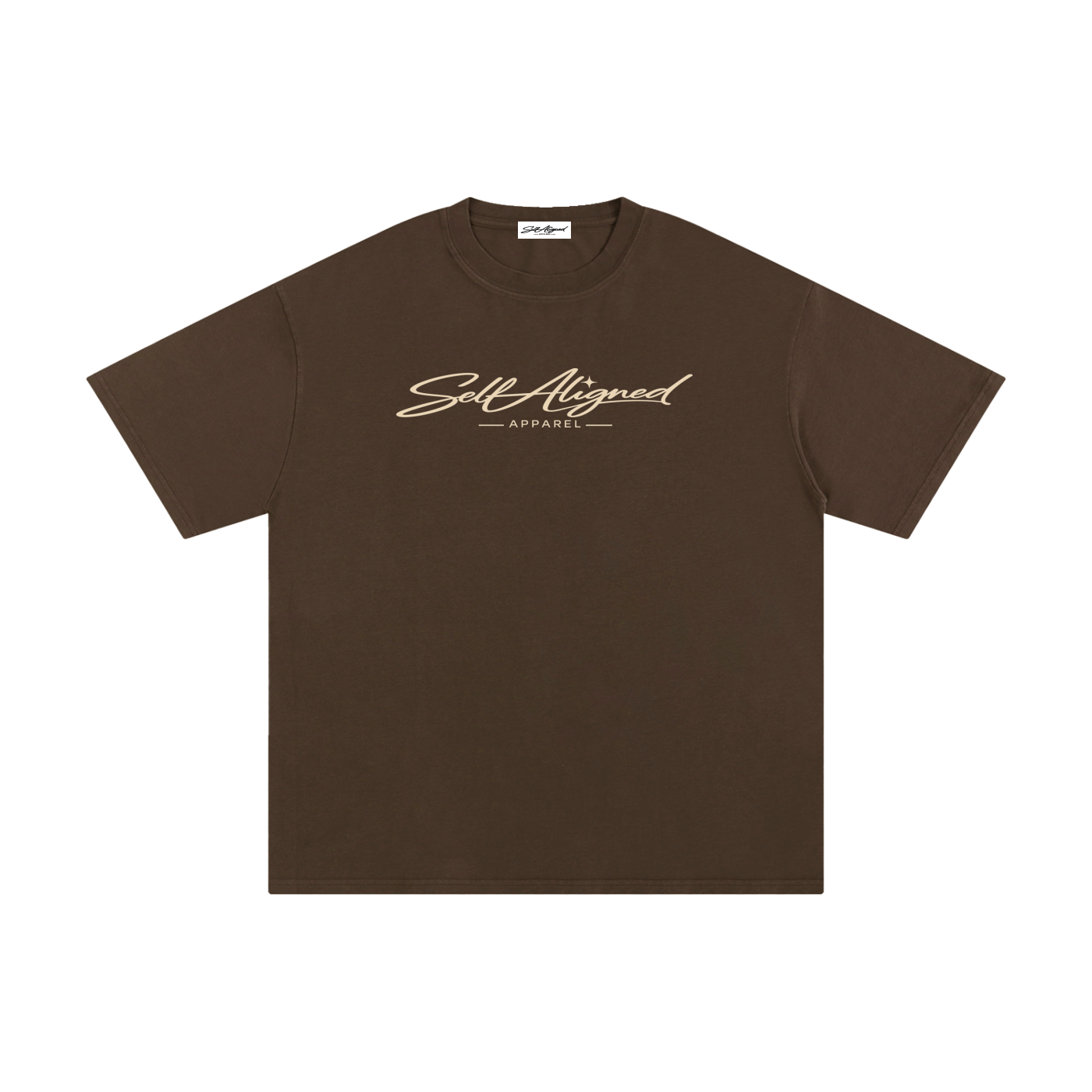 Self Aligned Apparel,Aligned Since Day One,Minimal Script Logo,Unisex Cotton Tee,Pure Cotton T-Shirt,Premium Everyday Tee,Minimalist Streetwear,Intentional Apparel,Logo Graphic Tee,Statement T-Shirt