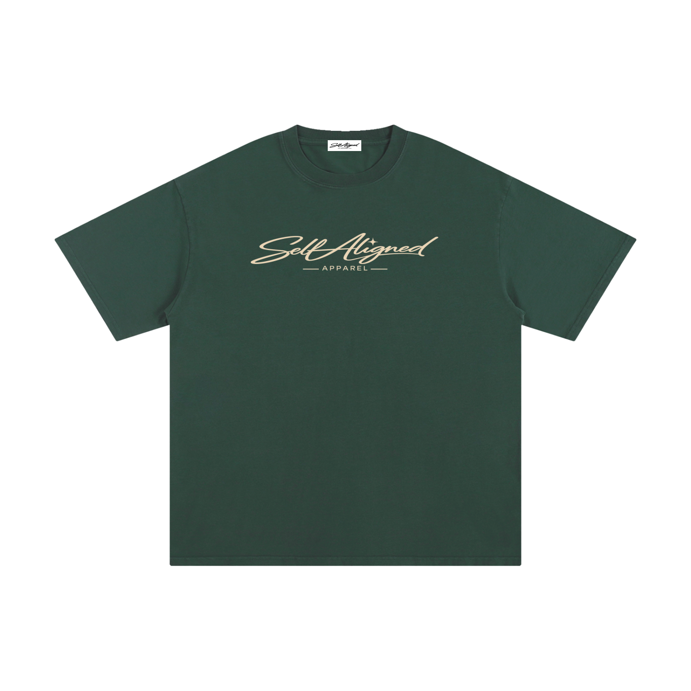 Self Aligned Apparel,Aligned Since Day One,Minimal Script Logo,Unisex Cotton Tee,Pure Cotton T-Shirt,Premium Everyday Tee,Minimalist Streetwear,Intentional Apparel,Logo Graphic Tee,Statement T-Shirt