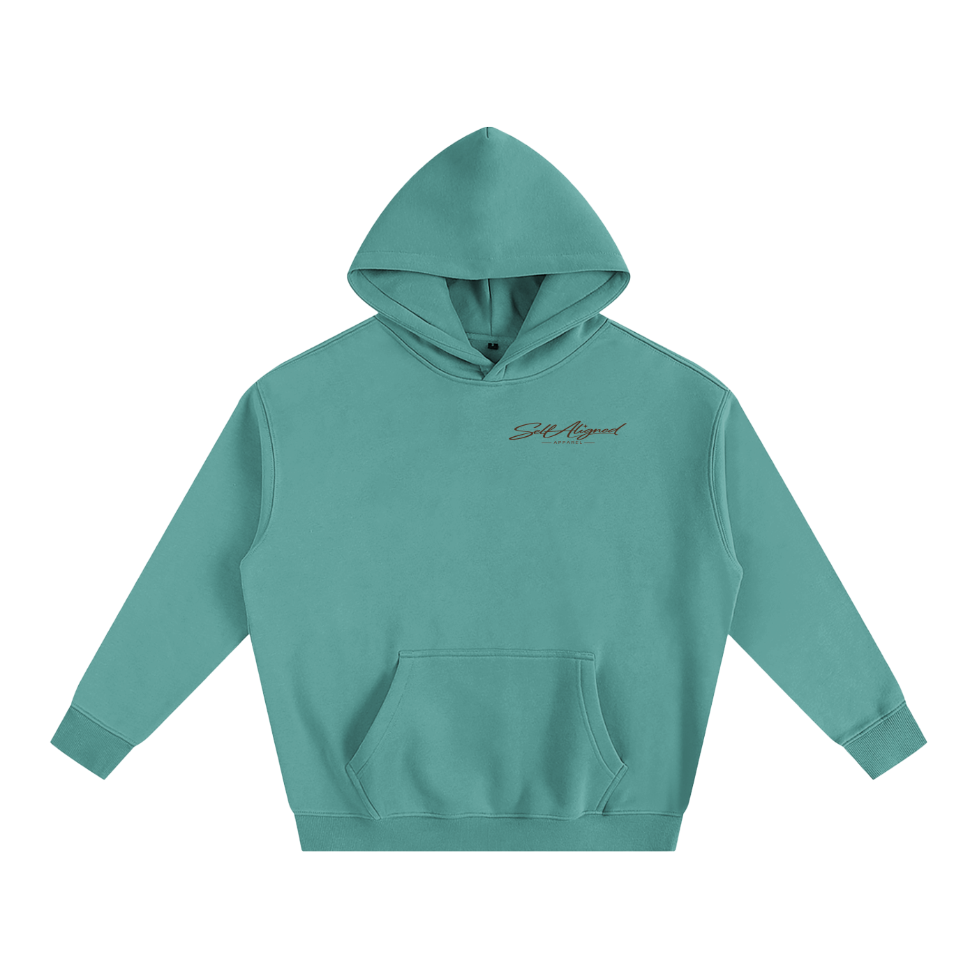 Listening to Myself First Hoodie — Brown Graphic - Front - Medium Green
