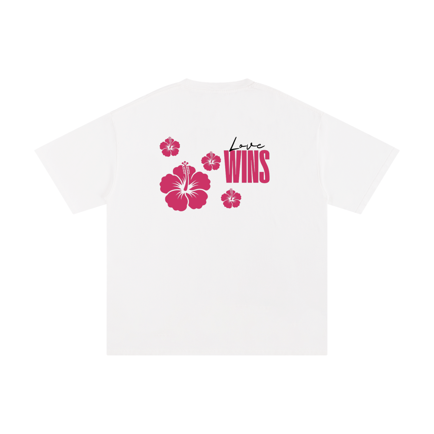 Love Wins,Hibiscus Floral Tee,Pink Floral T-Shirt,Pure Cotton T-Shirt,Inspirational Graphic Tee,Positive Message Shirt,Floral Graphic T-Shirt,Everyday Cotton Tee,Self Love Apparel,Premium Clothing