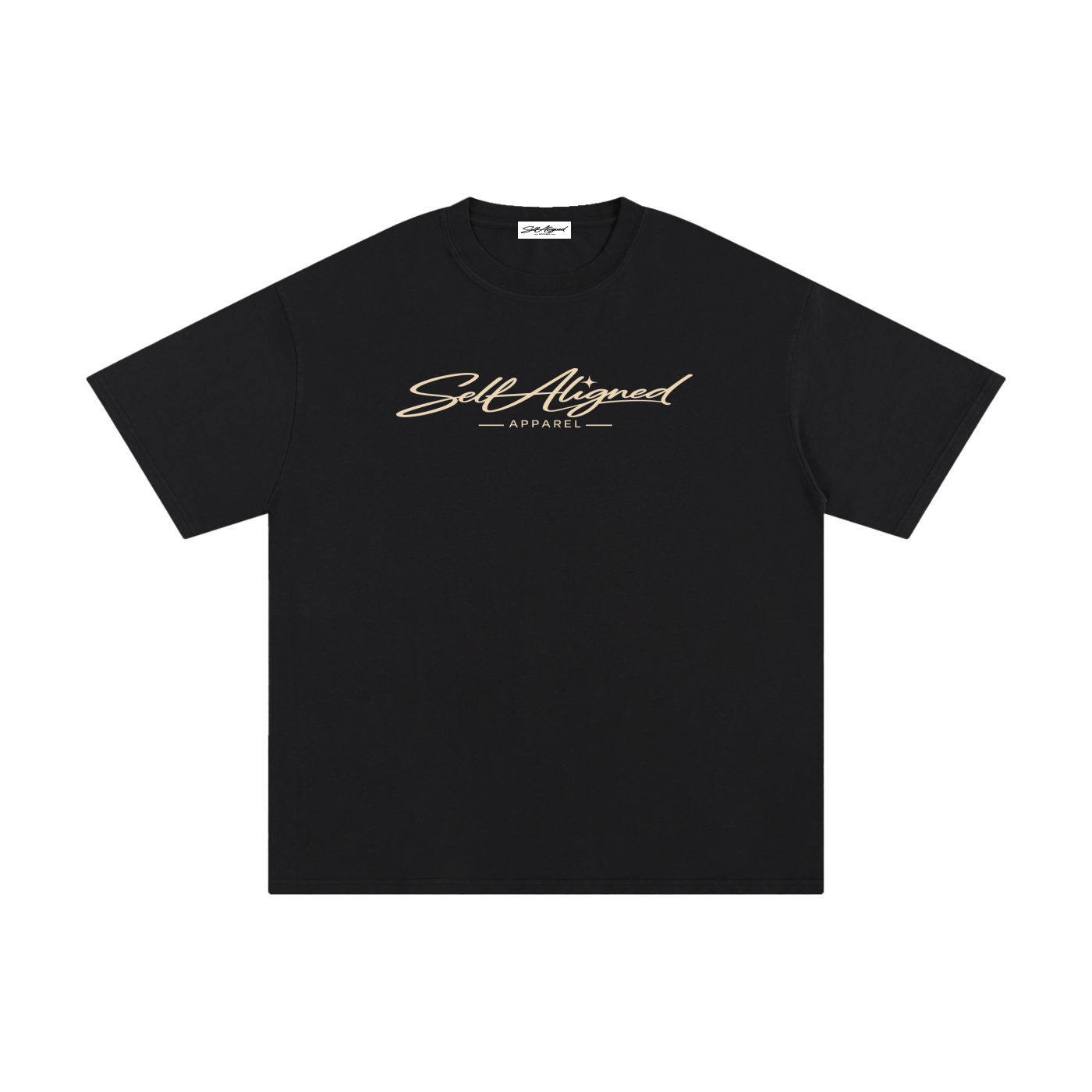 Self Aligned Apparel,Aligned Since Day One,Minimal Script Logo,Unisex Cotton Tee,Pure Cotton T-Shirt,Premium Everyday Tee,Minimalist Streetwear,Intentional Apparel,Logo Graphic Tee,Statement T-Shirt