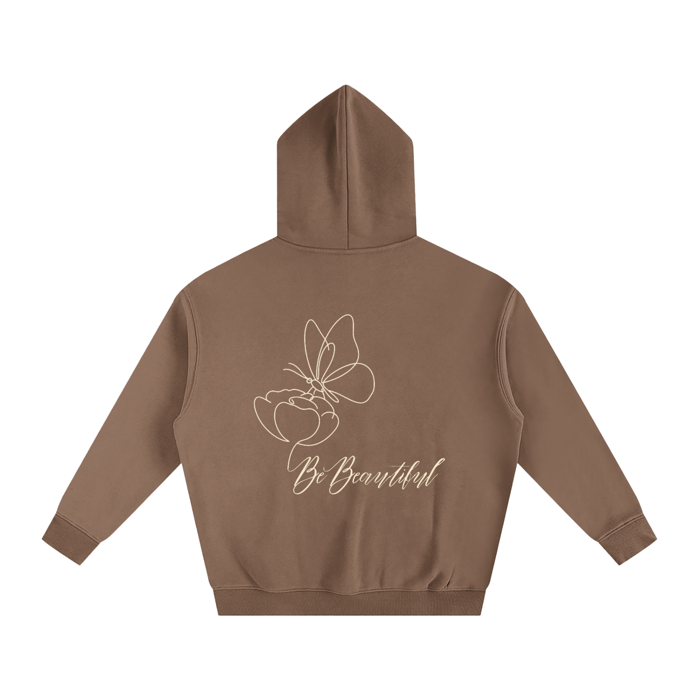 Be Beautiful Butterfly Hoodie - Back - Brown