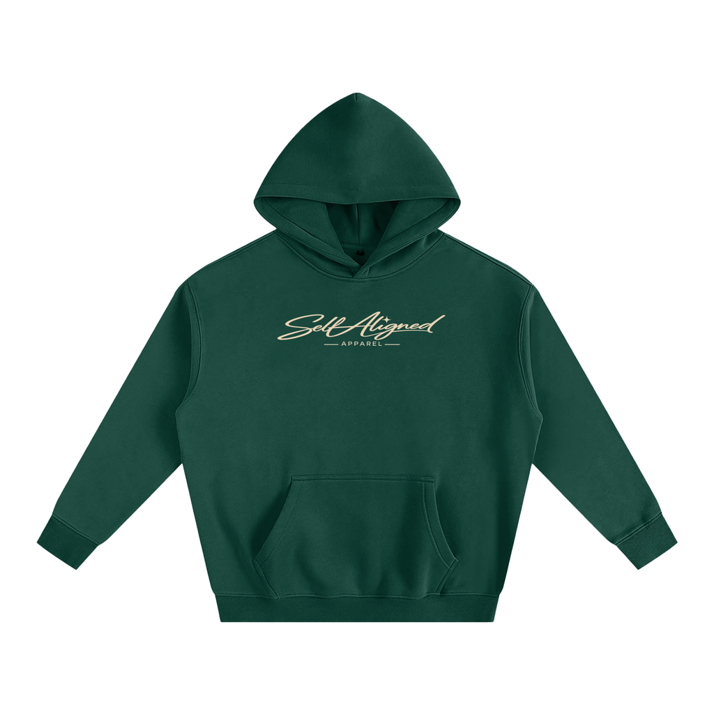 Self Aligned Script Logo Hoodie - Front - Eden Green