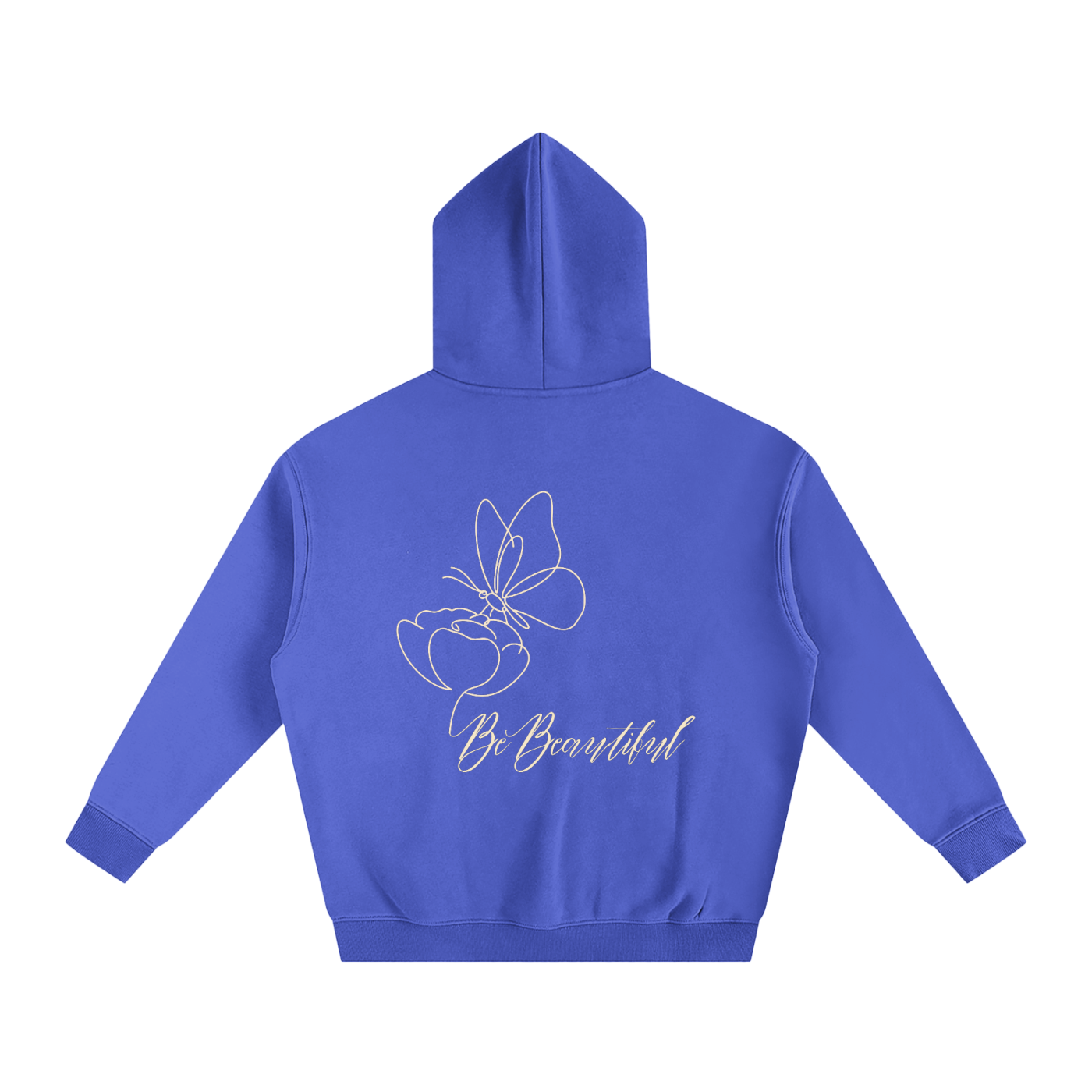 Be Beautiful Butterfly Hoodie - Back - Klein Blue