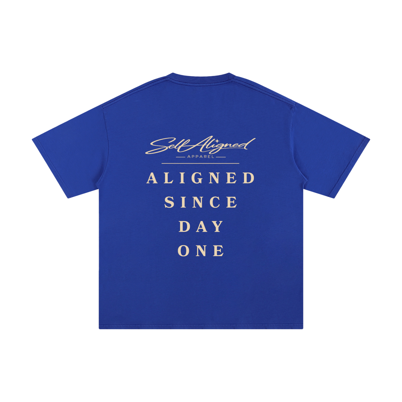 Self Aligned Apparel,Aligned Since Day One,Minimal Script Logo,Unisex Cotton Tee,Pure Cotton T-Shirt,Premium Everyday Tee,Minimalist Streetwear,Intentional Apparel,Logo Graphic Tee,Statement T-Shirt