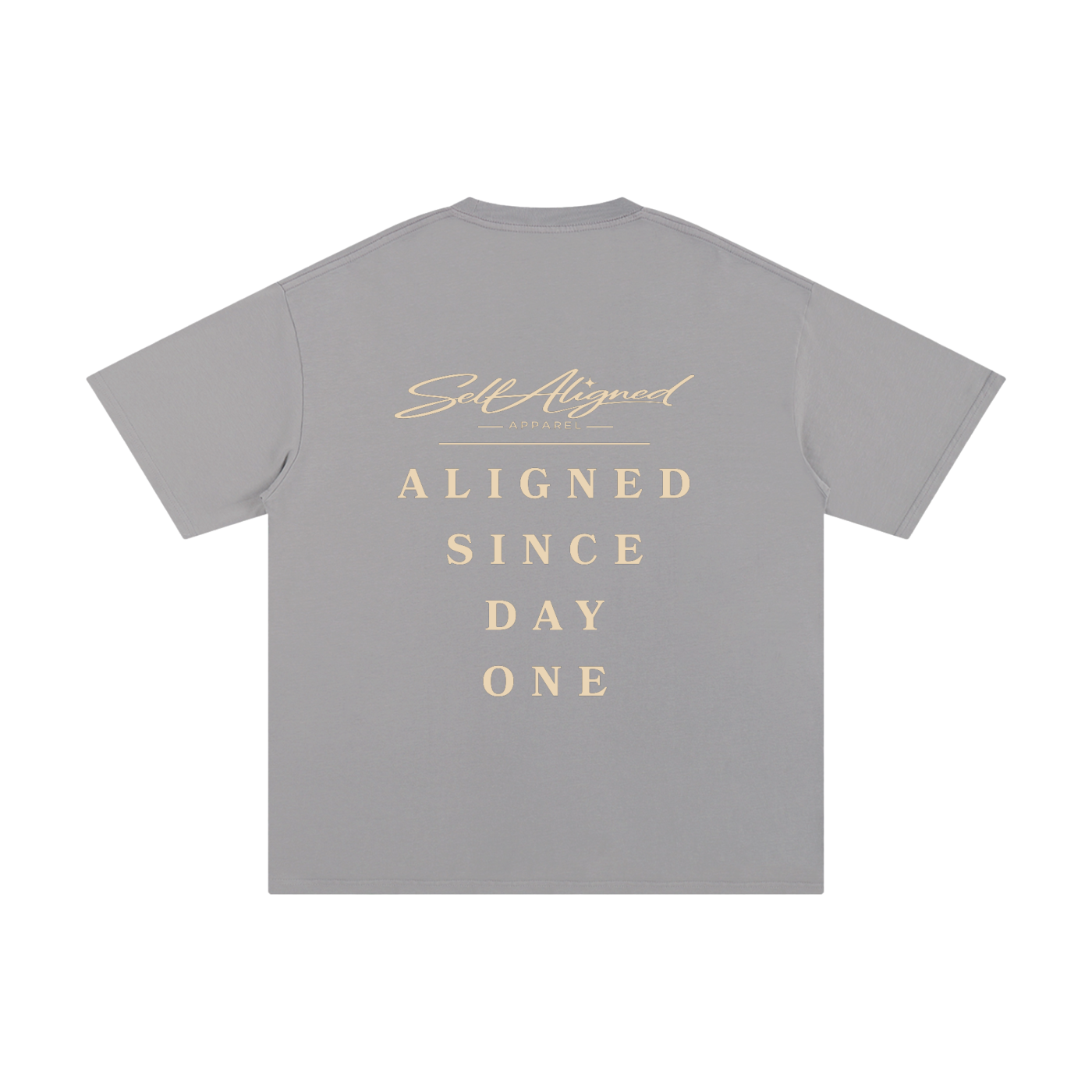 Self Aligned Apparel,Aligned Since Day One,Minimal Script Logo,Unisex Cotton Tee,Pure Cotton T-Shirt,Premium Everyday Tee,Minimalist Streetwear,Intentional Apparel,Logo Graphic Tee,Statement T-Shirt
