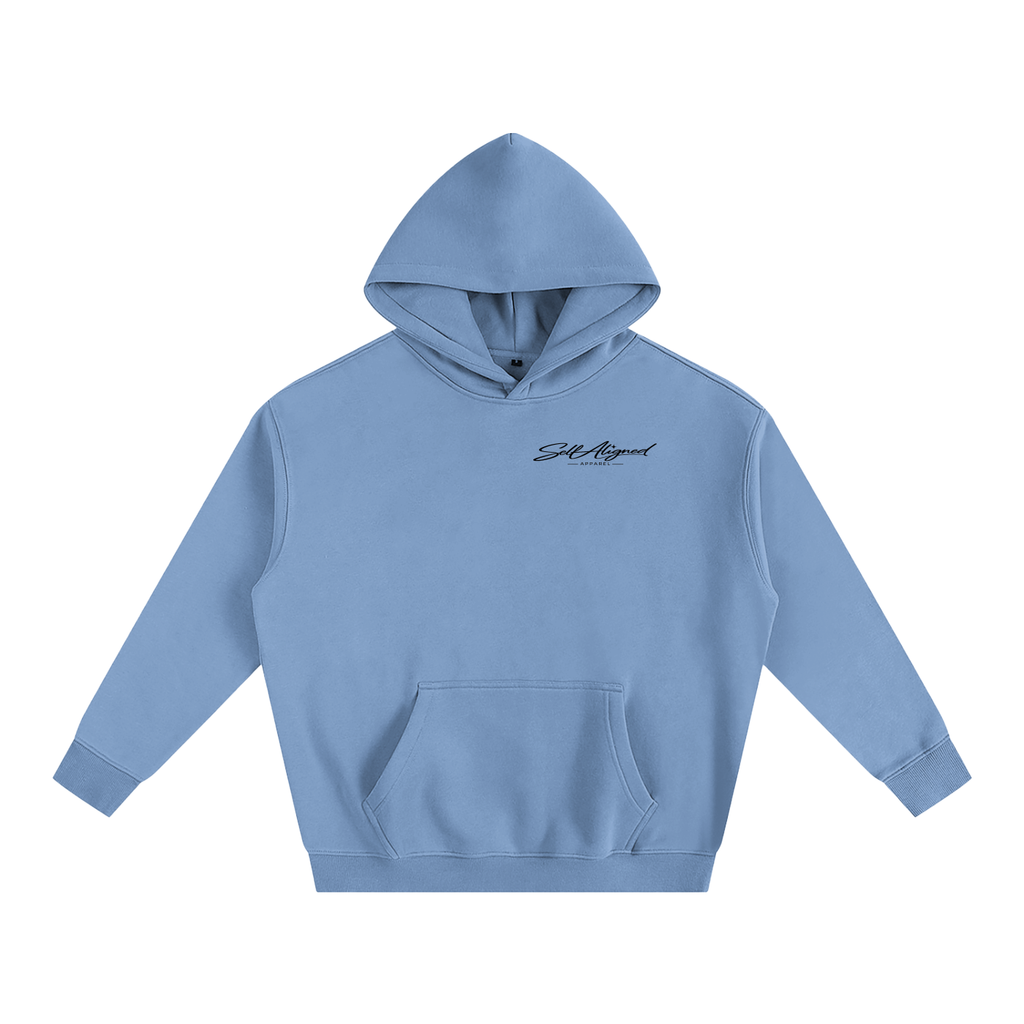 Love Wins Hoodie — Black Lettering - Front - Medium Blue