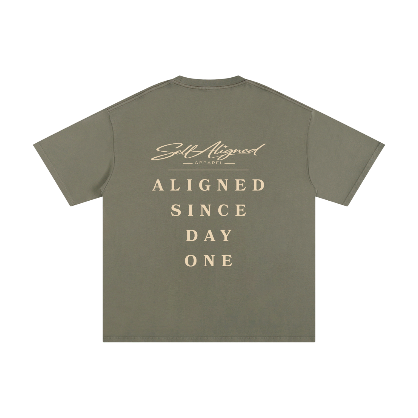 Self Aligned Apparel,Aligned Since Day One,Minimal Script Logo,Unisex Cotton Tee,Pure Cotton T-Shirt,Premium Everyday Tee,Minimalist Streetwear,Intentional Apparel,Logo Graphic Tee,Statement T-Shirt