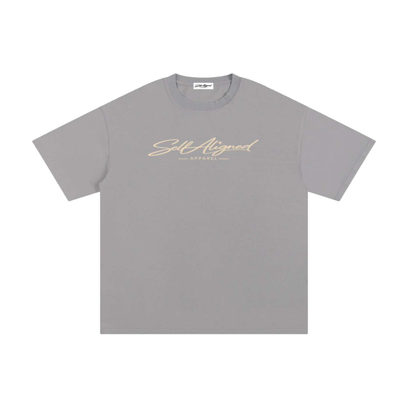 Self Aligned Apparel,Aligned Since Day One,Minimal Script Logo,Unisex Cotton Tee,Pure Cotton T-Shirt,Premium Everyday Tee,Minimalist Streetwear,Intentional Apparel,Logo Graphic Tee,Statement T-Shirt