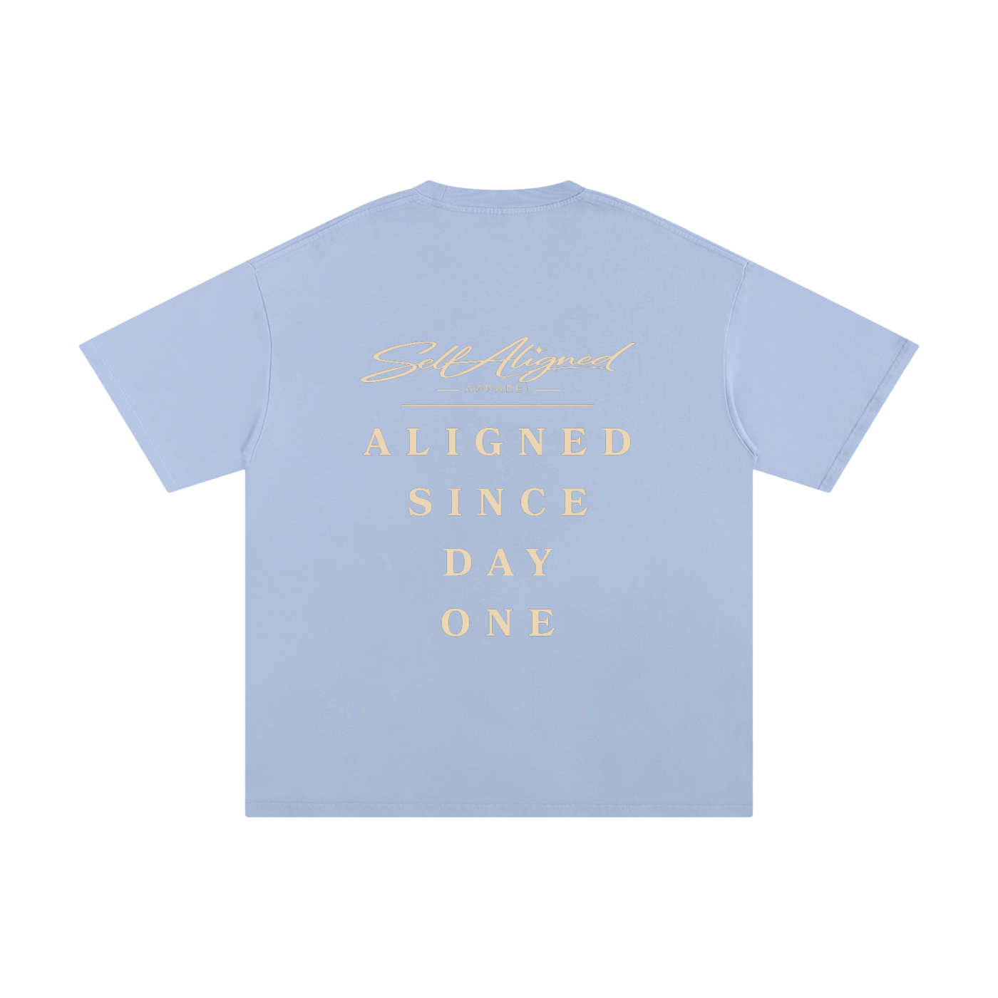 Self Aligned Apparel,Aligned Since Day One,Minimal Script Logo,Unisex Cotton Tee,Pure Cotton T-Shirt,Premium Everyday Tee,Minimalist Streetwear,Intentional Apparel,Logo Graphic Tee,Statement T-Shirt