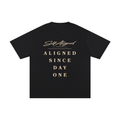 Self Aligned Apparel,Aligned Since Day One,Minimal Script Logo,Unisex Cotton Tee,Pure Cotton T-Shirt,Premium Everyday Tee,Minimalist Streetwear,Intentional Apparel,Logo Graphic Tee,Statement T-Shirt