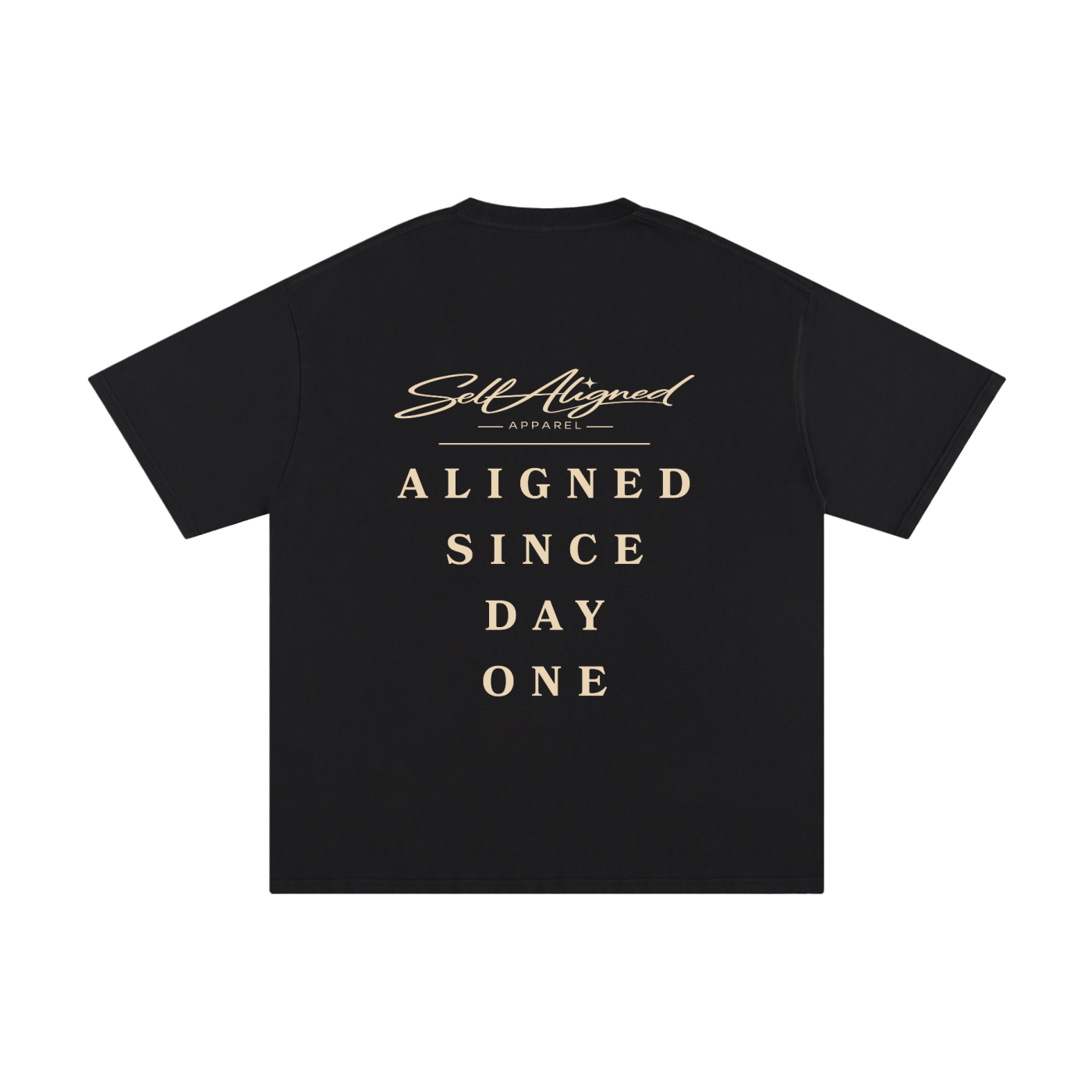 Self Aligned Apparel,Aligned Since Day One,Minimal Script Logo,Unisex Cotton Tee,Pure Cotton T-Shirt,Premium Everyday Tee,Minimalist Streetwear,Intentional Apparel,Logo Graphic Tee,Statement T-Shirt