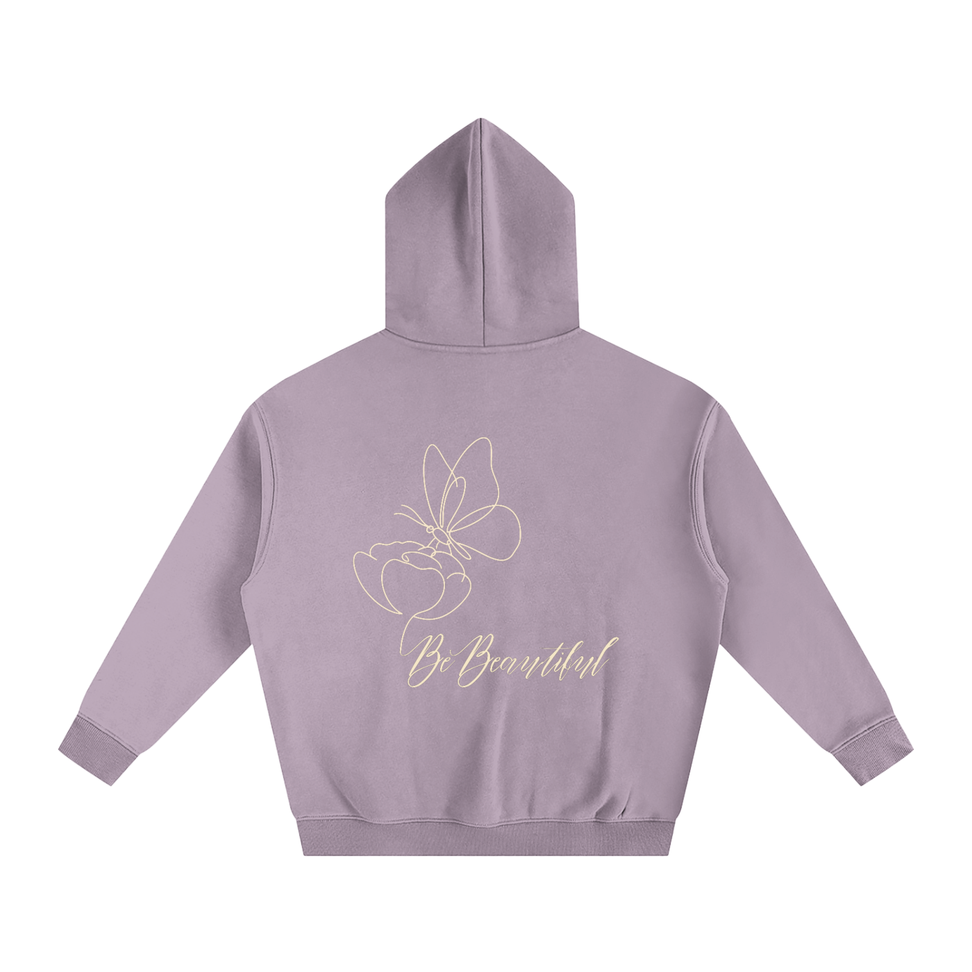 Be Beautiful Butterfly Hoodie - Back - Dark Purple